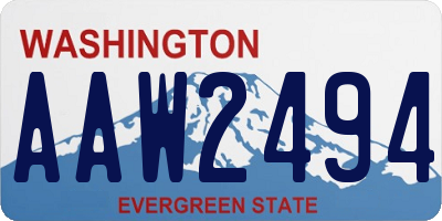 WA license plate AAW2494