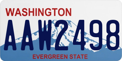 WA license plate AAW2498