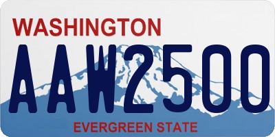 WA license plate AAW2500