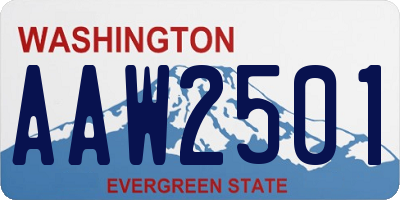 WA license plate AAW2501