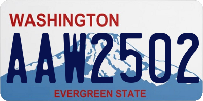 WA license plate AAW2502