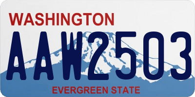 WA license plate AAW2503