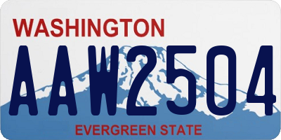 WA license plate AAW2504