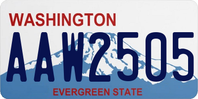 WA license plate AAW2505