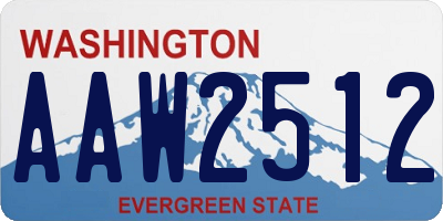 WA license plate AAW2512