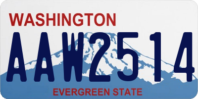 WA license plate AAW2514