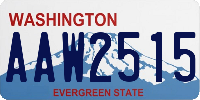 WA license plate AAW2515