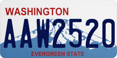 WA license plate AAW2520