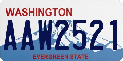 WA license plate AAW2521