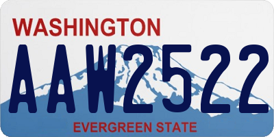 WA license plate AAW2522