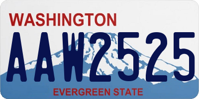 WA license plate AAW2525