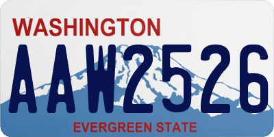 WA license plate AAW2526