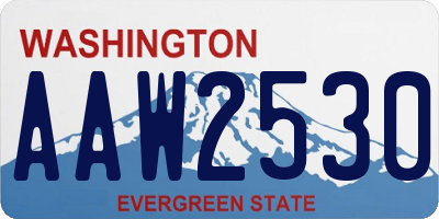 WA license plate AAW2530