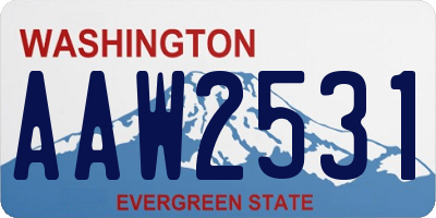 WA license plate AAW2531