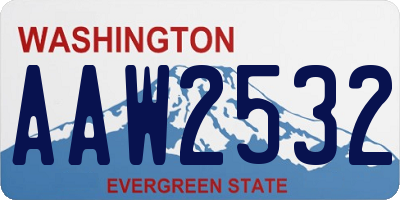 WA license plate AAW2532