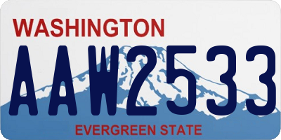 WA license plate AAW2533