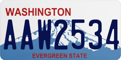 WA license plate AAW2534