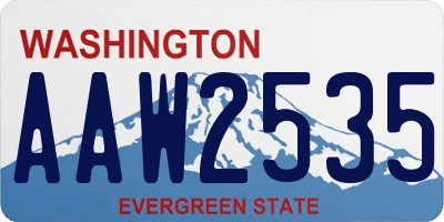 WA license plate AAW2535