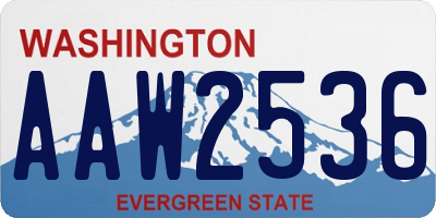 WA license plate AAW2536