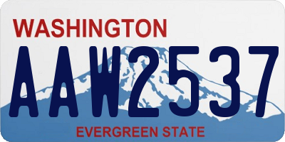 WA license plate AAW2537