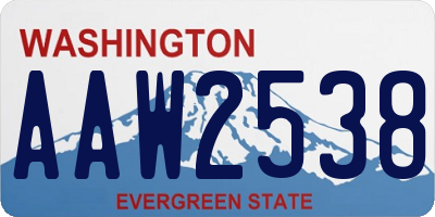 WA license plate AAW2538