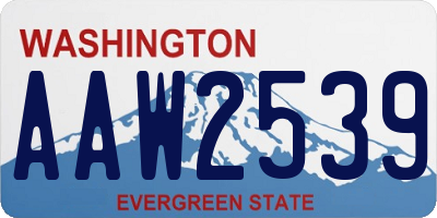 WA license plate AAW2539