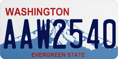 WA license plate AAW2540