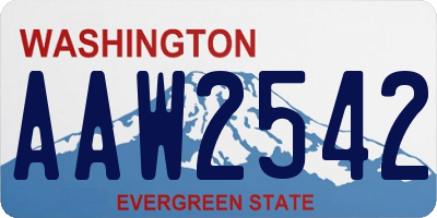 WA license plate AAW2542