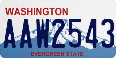 WA license plate AAW2543