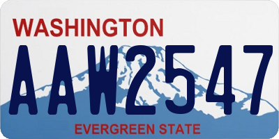 WA license plate AAW2547