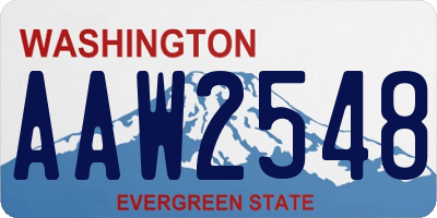 WA license plate AAW2548