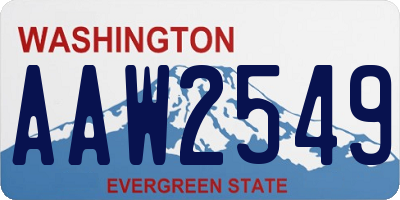 WA license plate AAW2549