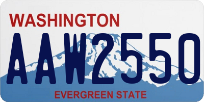 WA license plate AAW2550