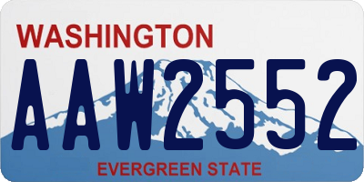 WA license plate AAW2552