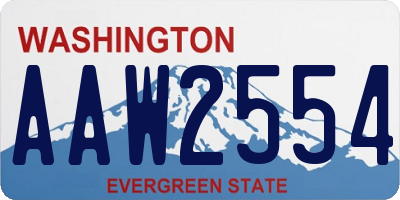 WA license plate AAW2554