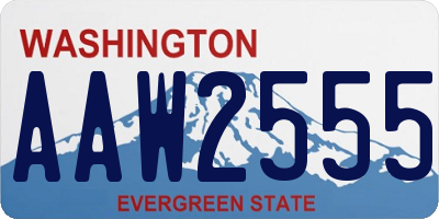 WA license plate AAW2555