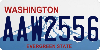 WA license plate AAW2556