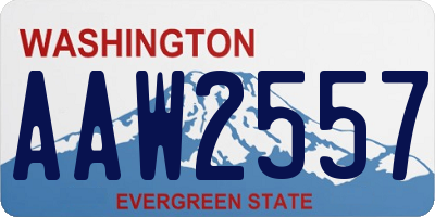 WA license plate AAW2557