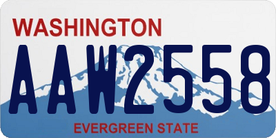 WA license plate AAW2558