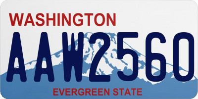 WA license plate AAW2560