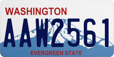 WA license plate AAW2561