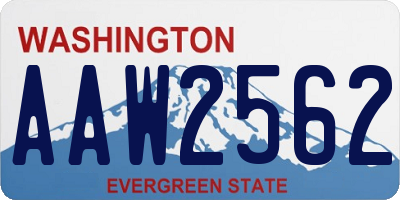 WA license plate AAW2562