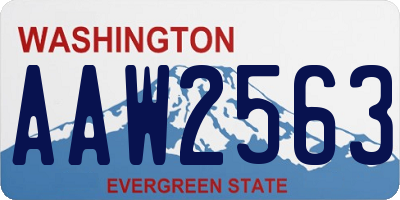 WA license plate AAW2563