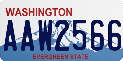 WA license plate AAW2566