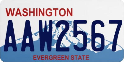 WA license plate AAW2567