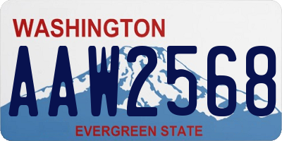 WA license plate AAW2568