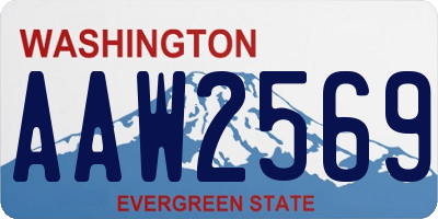 WA license plate AAW2569