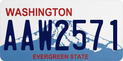 WA license plate AAW2571