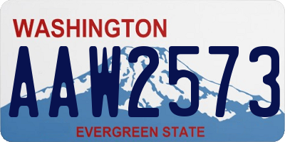 WA license plate AAW2573