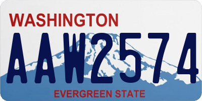 WA license plate AAW2574